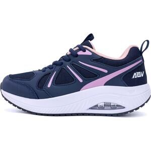 AOV Women Size 9.5 Navy Pink Arch Support Orthotic Lace Up Sneaker Walking Shoes